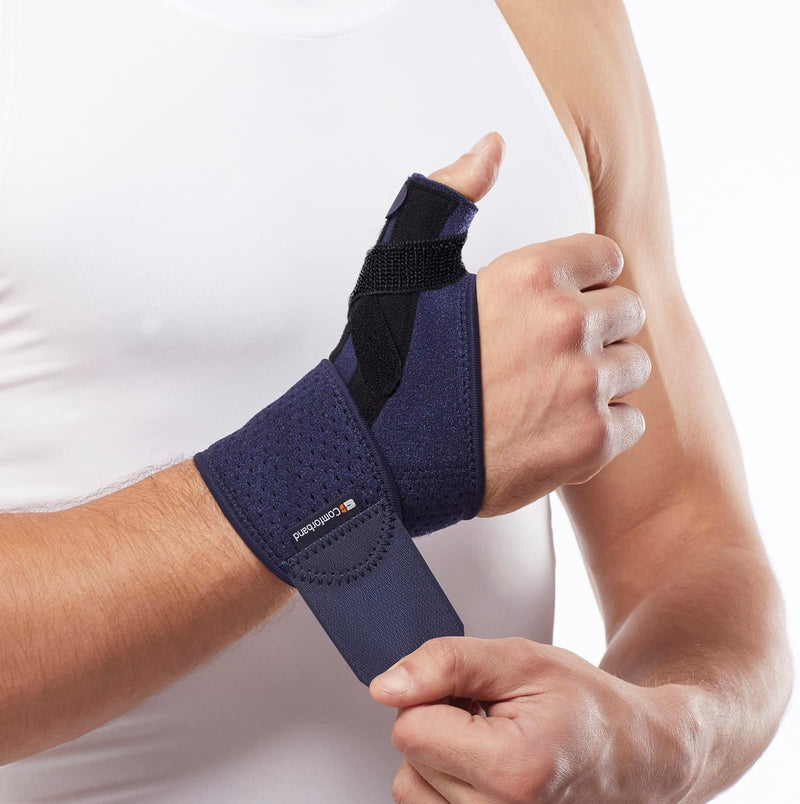 Comforband Adjustable Thumb Brace with Strap – CMC MCP Joint Thumb Spica Splint for Pain Relief, Arthritis, Tendonitis, De Quervains Tendosynovitis, Thumb Sprains, Skier’s Thumb, Trigger Thumb Immobilizer, Thumb injury support – fits Left or Right Thum... - BeesActive Australia