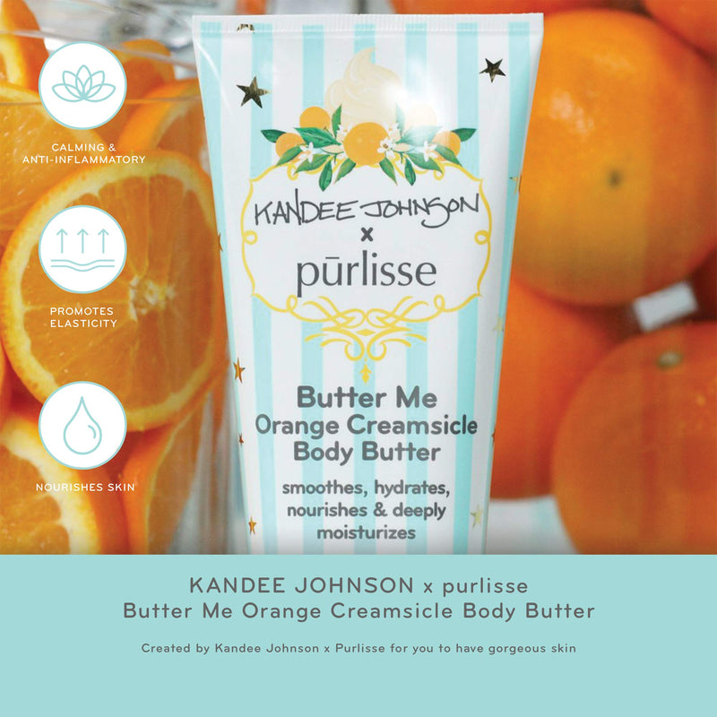 purlisse x Kandee Johnson Butter Me Orange Creamsicle Body Butter: Cruelty-Free & clean, Paraben & Sulfate-free, Coconut locks in moisture, Citrus brightens dull skin | 6oz - BeesActive Australia