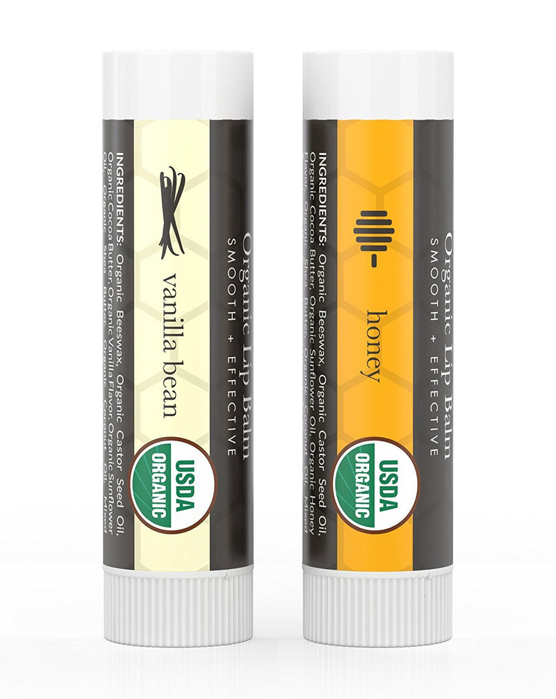 Organic Lip Balm Honey Vanilla - (4 Pack) of Natural Lip Balm, Lip Moisturizer, Lip Treatment for Dry Lips, Lip Care Gifts for Women or Men, Lip Repair, Organic Chapstick - BeesActive Australia