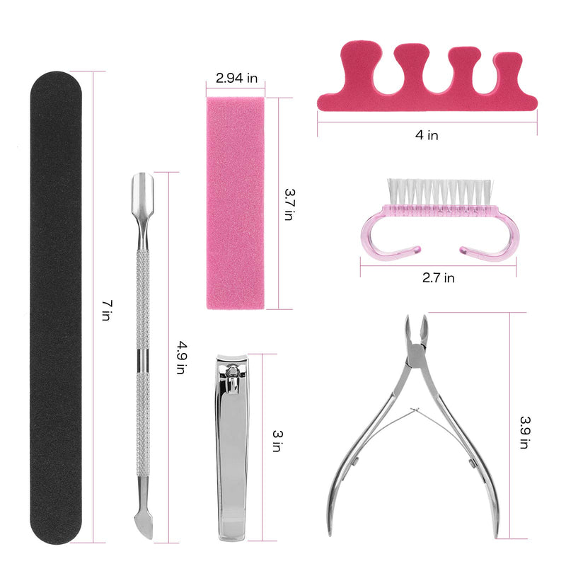 Professional Manicure Kit Pedicure Tools Nail Art Tools with Nail Files and Buffers Cuticle Nipper Cuticle Pusher Nail Cutter for Hand and Foot Nail Salon, Case Packaged (16 pcs/pack) - BeesActive Australia