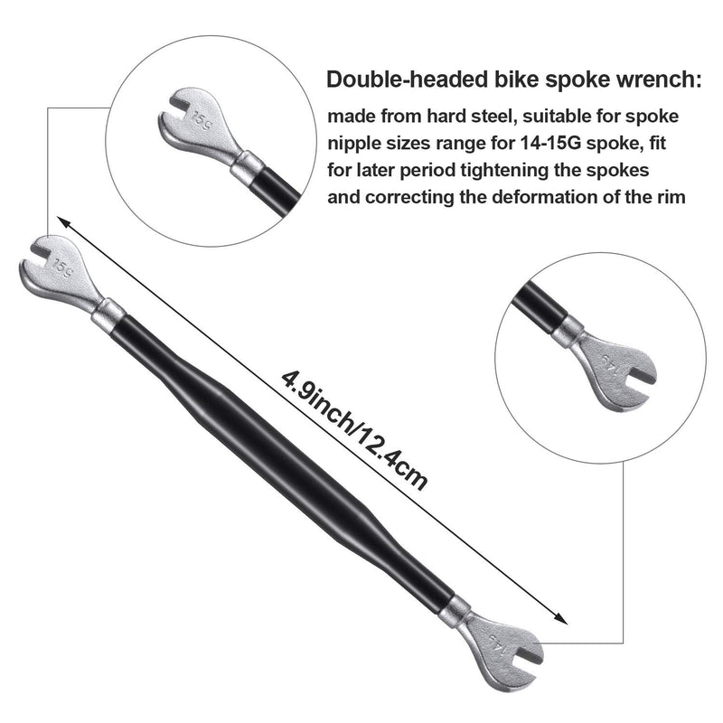 Mudder 5 Pieces Bicycle Spoke Wrench Bike Spoke Tool with 1 Piece Tire Lever Bike Rim Correct Kit Cycling Pocket Tools for Bike Repair, Totally 6 Pieces Spoke Tool Kit - BeesActive Australia