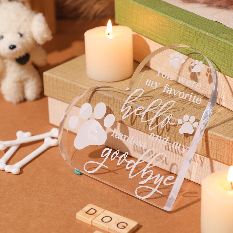 Pet Memorial Gift Sympathy Gift for Loss Bereavement Crystal Acrylic Heart Decor Remembrance Gifts Dog Memorial Gifts Crystal Acrylic Heart Condolence Gifts for Loss of Loved One - BeesActive Australia