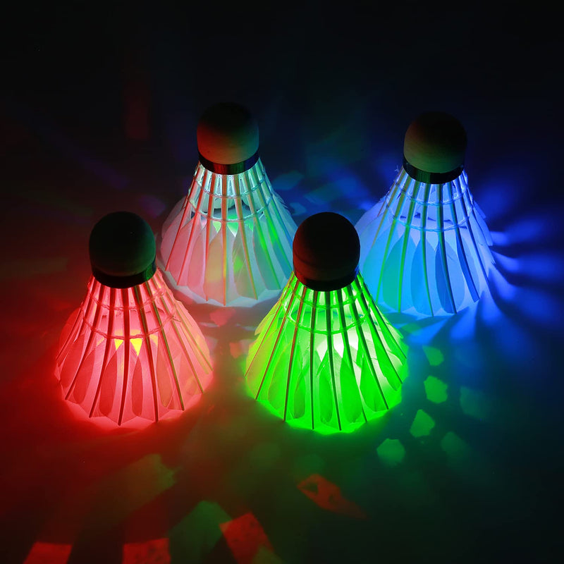 Ohuhu LED Badminton Shuttlecocks, 4/6 Pack LED Badminton Birdies Lighting Badminton Birdie Glow in The Dark Night for Outdoor Indoor Sports Activities - BeesActive Australia