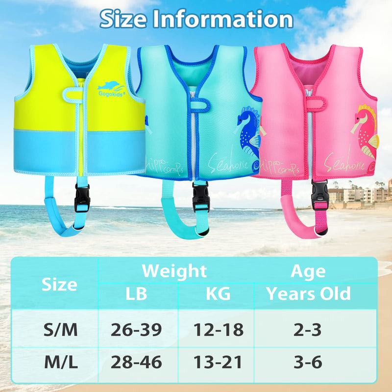 OldPAPA Kids Swim Vest-Floaties for Toddlers Swim Learning and Training-Neoprene Swimwear with Extra Strap-Suitable for Children 20-50 lbs Pink M(3-6 Year) - BeesActive Australia