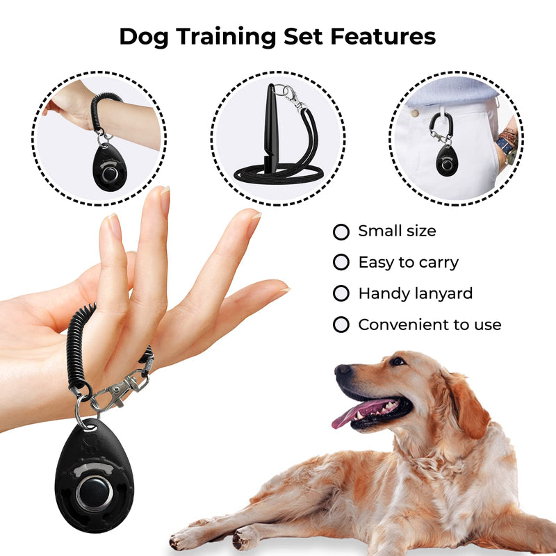 ECOMBOO Dog Whistle and Clicker Set with Straps- ABS Material-Standardized Frequency-Ultrasonic Clicker Training for Dogs and Whistle to Stop Barking. (Standardized Whistle and clicker Set) - BeesActive Australia