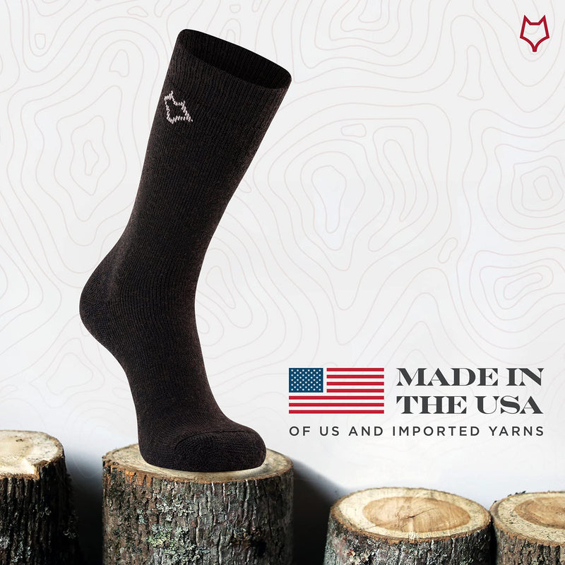 Fox River Wick Dry Tramper Merino Wool Crew Socks Medium Weight Men’s Hiking Sock with Moisture Wicking Fabric Large Black - BeesActive Australia