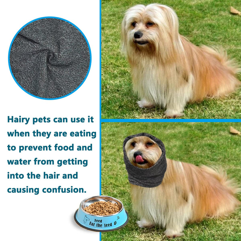 PATTEPOINT Dog Ear Cover for Anxiety Relief, Stretchy Head Sleeve Snood for Noise Reduce Grooming, Earmuffs for Cats&Dogs Medium Grey - BeesActive Australia