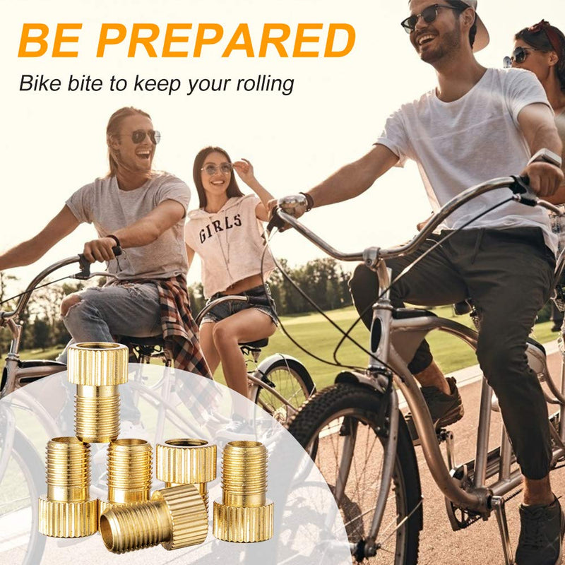 HZJD 6PCS Presta Valve Adaptors, Convert Presta to Schrader Adapter for Bike, Inflate Tire Using Standard Pump or Air Compressor, 12PCS Tire Valve Caps - BeesActive Australia