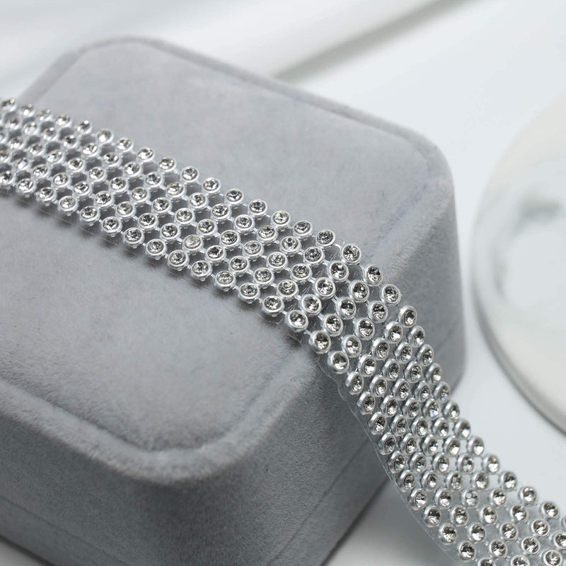 TseanYi Wide Rhinestone Chain Choker Necklace Layering Silver Tennis Chain Necklace Short Shining Necklaces Jewelry for women and Girls - BeesActive Australia