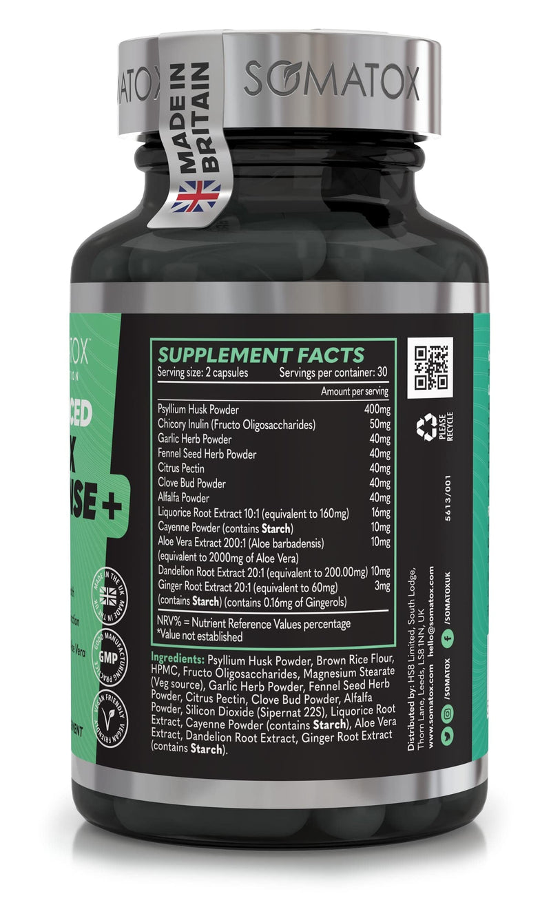 Advanced Detox Cleanse Plus – BIO-ADV™ Natural Colon & Liver Cleanse - Aids Digestion & Liver Function for Weight Loss & Health | Aloe Vera & Botanicals - 30 Day Supply/Vegan Capsules - BeesActive Australia