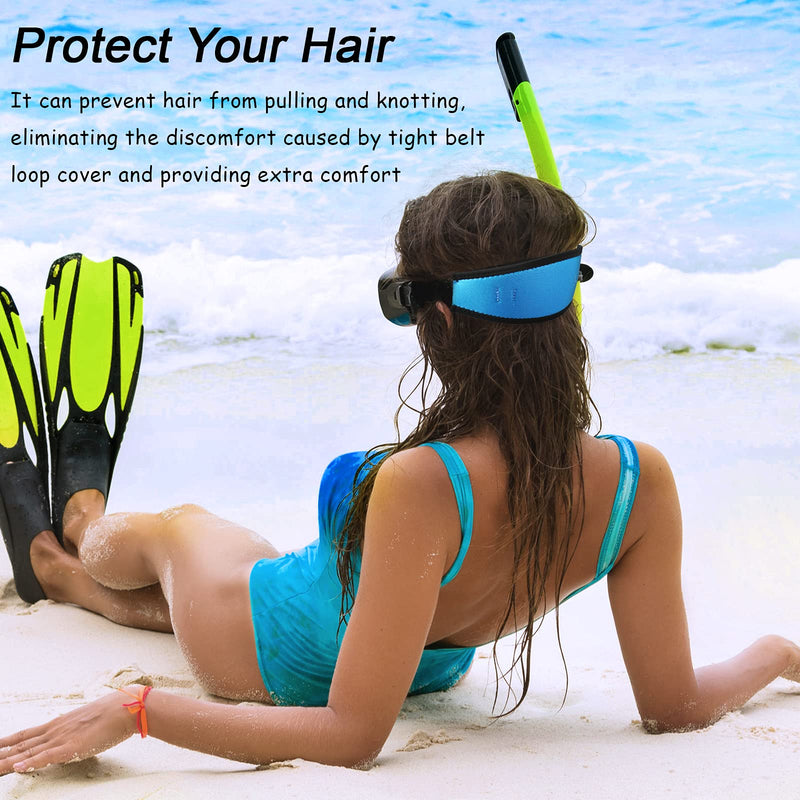 2 Pieces Neoprene Mask Strap Cover Diving Neoprene Cover Soft Non-Slip Swimming Mask Slap Cover for Dive and Snorkel Masks Water Sports - BeesActive Australia