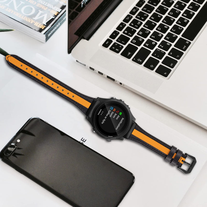 Hepsun Compatible with Garmin Fenix 5X/Fenix 5X Plus/Fenix 6X/Fenix 6X Pro/Fenix 3/Fenix 3 HR/Tactix/Descent MK1/D2 Delta PX/D2 Charlie 26mm Quick Release Watch Bands Genuine Leather Slim Thin Dressy Elegant Watch Straps (Black) Black - BeesActive Australia