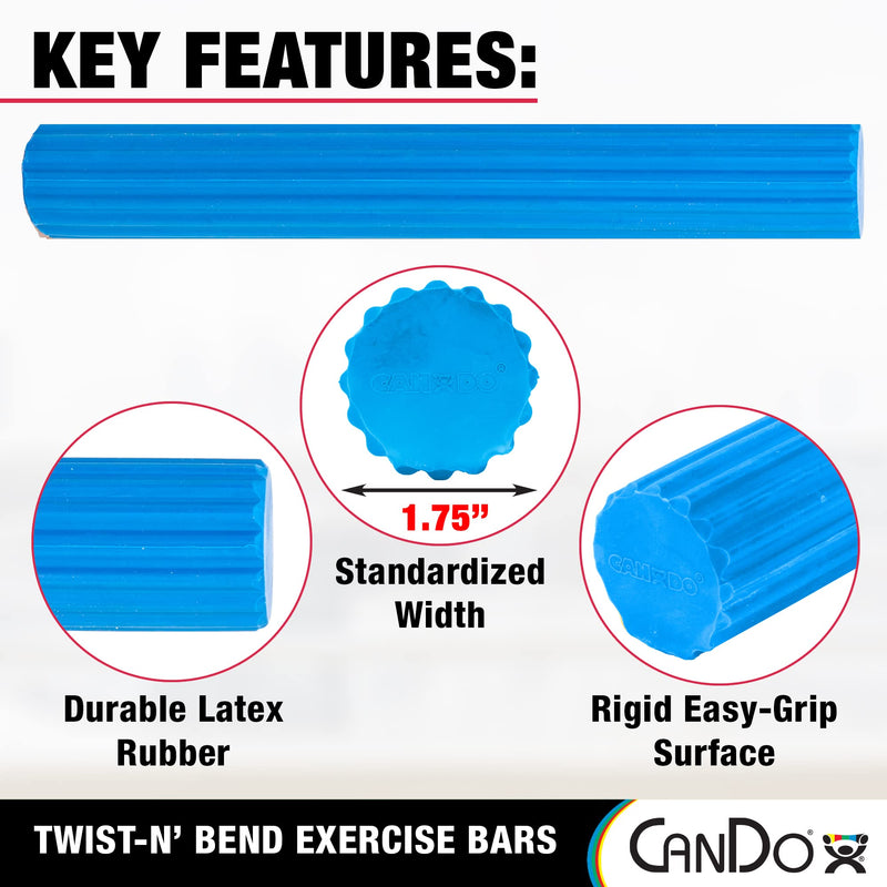 Cando 10-1514 Hand exerciser - finger strengthener Flexible exercise stick, training stick, blue (strong) - BeesActive Australia