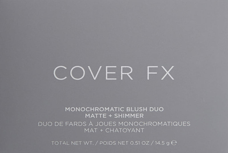 Cover FX Monochromatic Blush Duo: Richly-Pigmented, Talc-Free Blush Palette Featuring Matte and Shimmer Duo Shades for a Multidimensional Finish Soft Peach - Peachy Nude - BeesActive Australia