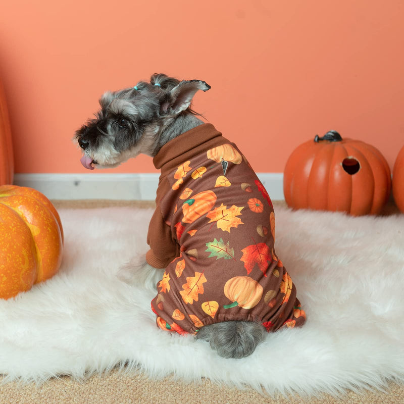 BEAUTYZOO Dog Pajamas Girl Boy Plaid Dog Pjs Puppy Clothes Hair Shedding Cover Doggie Oneies Cat Pjs Doggy Jammies for Autumn Winter Medium Brown - BeesActive Australia