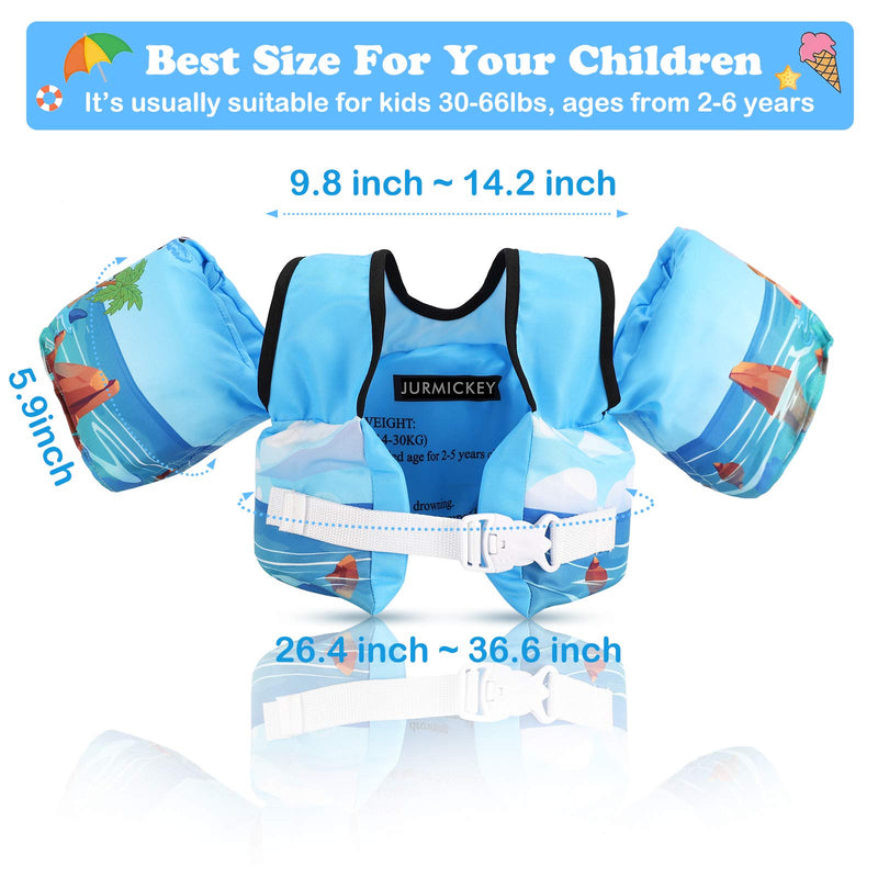 Kids Swim Vest, Jurmikey Toddler Swim Vest Jacket for 30-66 Pounds Boys & Girls, Puddle/Life Floaties for Infant from 2,3,4,5, 6, 7 Years Old, Childrens Training Jumper for Beach Swimming/Pool/Sea Haidao - BeesActive Australia