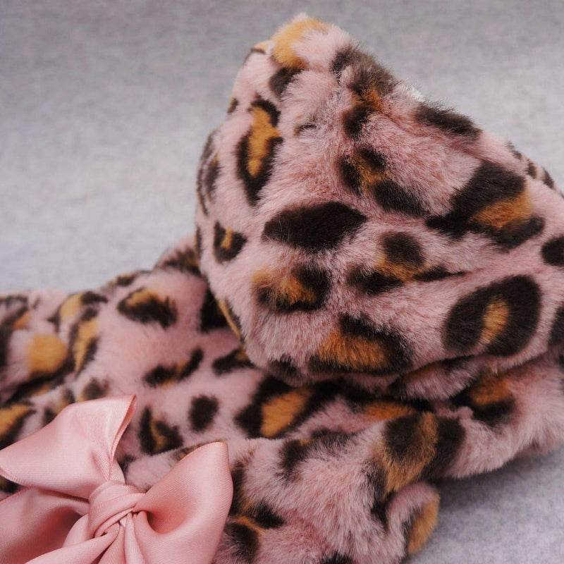 Fitwarm Fluffy Faux Fur Leopard Dog Coats Pet Jackets Cat Winter Clothes Hoodies Pink S - BeesActive Australia