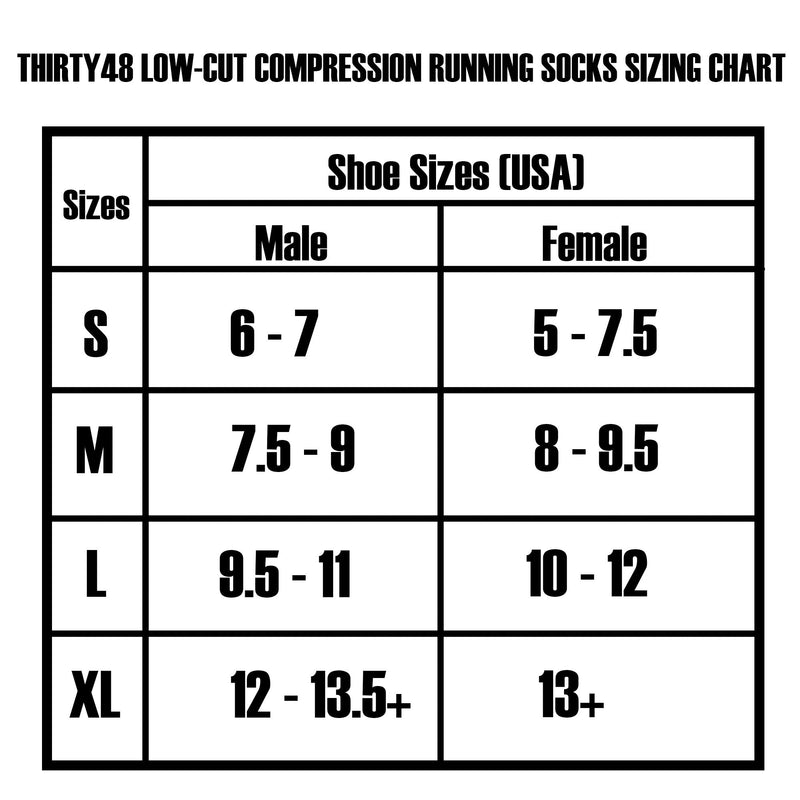 [AUSTRALIA] - Thirty48 Compression Low Cut Running Socks for Men and Women | 15-20mmHg Compression Large [3 Pairs] Black/Gray 