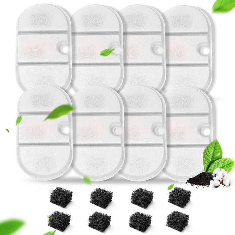 VinDox Pet Fountain Replacement Filters-Cat Fountain Carbon Filters for Petlibro Cat Water Fountain 8+8 packs Filters Replacement - BeesActive Australia
