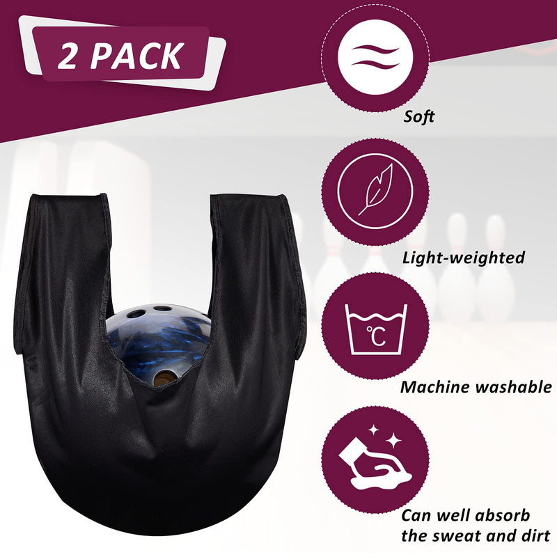Zhanmai 2 Pack Bowling See Saws Washable Bowling Ball Polisher Bags Bowling Ball Cleaner Holder Bags Black Bowling Cleaner Towels for Bowling Ball Cleaning - BeesActive Australia