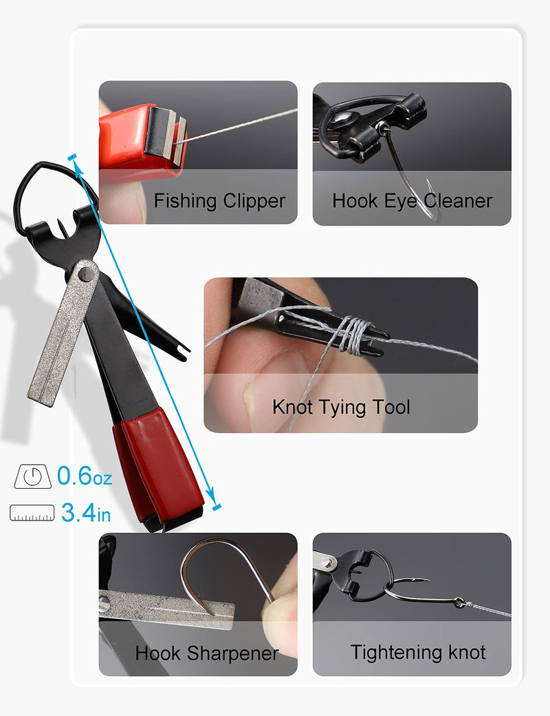 Facikono Fishing Quick Knot Tools Fly Fishing Nippers & Retractor Buckles Fishing Hook Line Tying Tool, 4pcs - BeesActive Australia