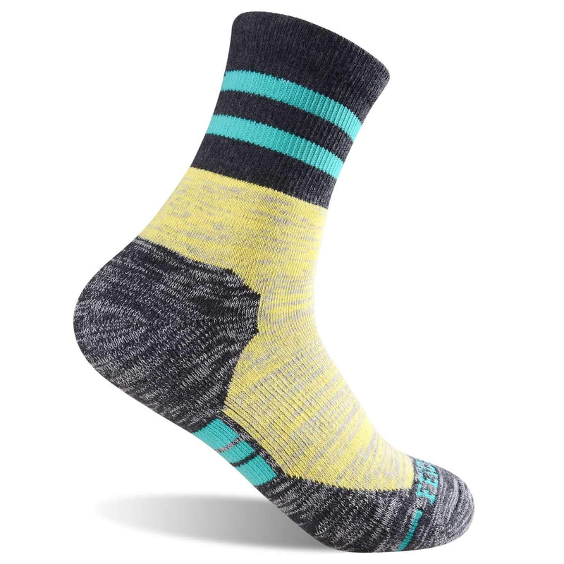 Women's Hiking Walking Socks, FEIDEER Multi-pack Outdoor Recreation Socks Wicking Cushion Crew Socks Blue/Dark Gray/Purple/Light Red/Light Yellow Large - BeesActive Australia
