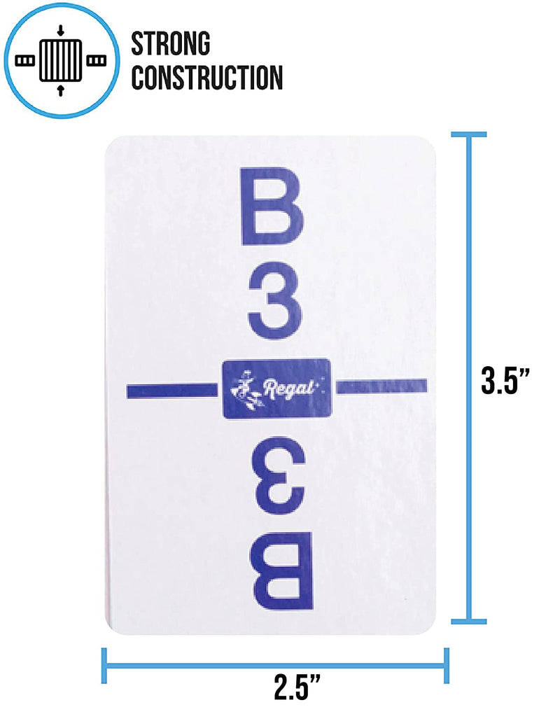 Regal Games - Standard Bingo Calling Cards - High Contrast Numbers & Letters - Durable Plastic Coating - 2.5" x 3.5" Cardstock - 75 Cards (B1 - O75) - BeesActive Australia