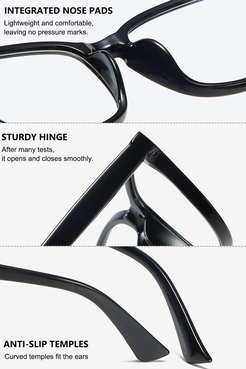 MAGIMODAC Blue Light Blocking Glasses Reading Glasses Lightweight Frame Eyeglasses 1.0 1.25 1.5 1.75 2.0 2.25 2.5 2.75 3.0 3.5 4.0 Unisex for Women and Men and Aged Transparent 2.25 x - BeesActive Australia