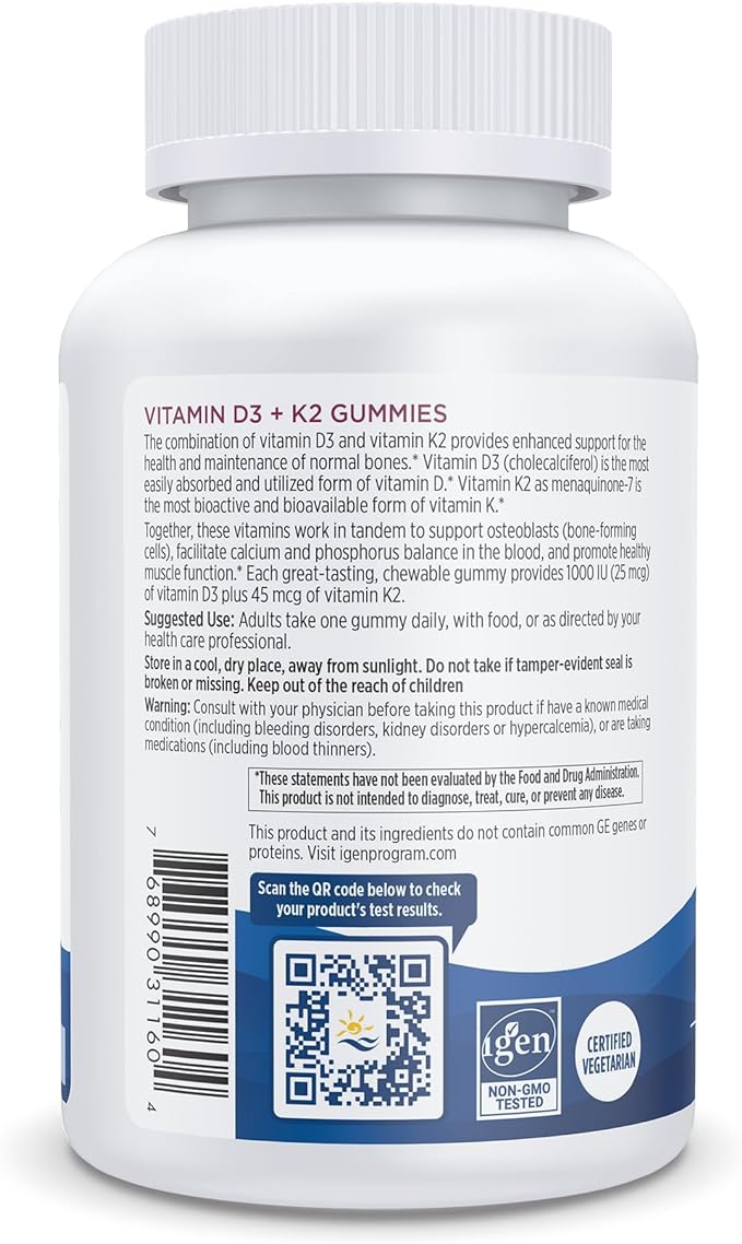 Nordic Naturals Vitamin D3+K2 Vitamin D3+K2 Pomegranate Flavor 60 Gummies [Directly Delivered Overseas] - BeesActive Australia