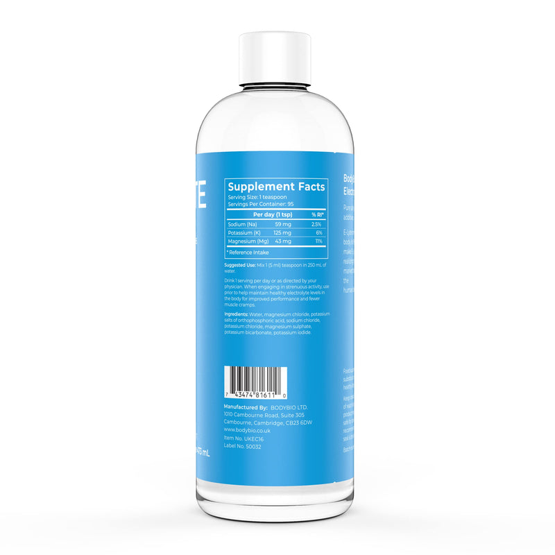 BodyBio Electrolytes for Hydration 16 Oz Concentrate 64 Servings No Sugar Keto Dehydration Recovery with Magnesium Potassium Sodium Relieves Cramps, 473 ml 473 ml (Pack of 1) - BeesActive Australia