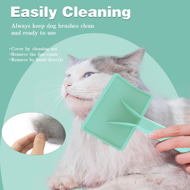 Large Firm Slicker Brush for Dogs Goldendoodles - Extra Long Pin Slicker Brush for Large Dog Pet Grooming Wire Brush and Deshedding - Removes Long and loose Hair - Undercoat - 25mm(1")(Green) Green - BeesActive Australia