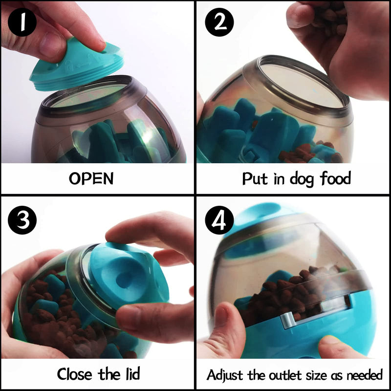 Dog Treat Ball, IQ Treat Dispensing Dog Toys, Interactive Food Puzzles Ball for Dogs, Pet Slow Feeder Ball Blue - BeesActive Australia