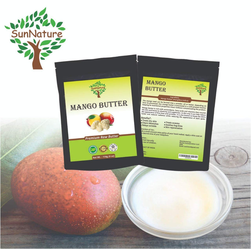 100% Pure Mango Butter - Can Substitute Shea Butter in Soap and Lotion Recipes - Moisturising, Scent-free, Hexane-free - by SunNature (4 Oz) - BeesActive Australia