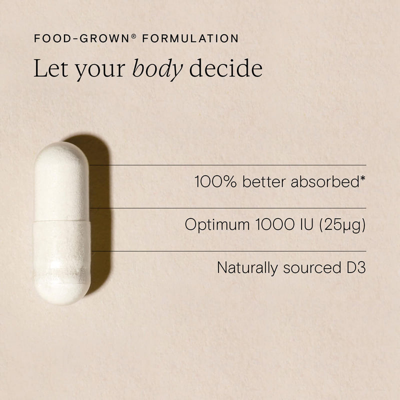 Wild Nutrition Food Grown� Vitamin D Supplements | Supports Muscle, Bone, and Immune Support | Vitamin D 1000iu Supplement | Naturally Sourced Ingredients | High Strength Vitamin D | 30 Capsules - BeesActive Australia