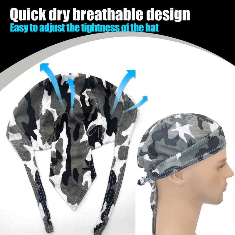 Doo Rags for Men, Head Wraps Dew Rags Bandana Beanie for Cycling Motorcycle 4pcs Camouflage - BeesActive Australia