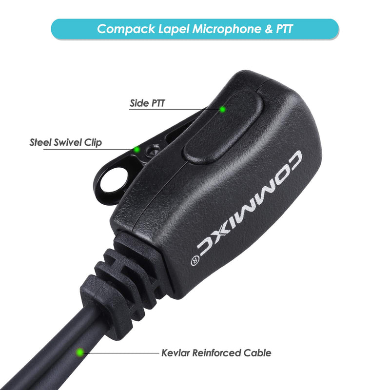 [AUSTRALIA] - COMMIXC (2 Pack) Walkie Talkie Earpiece, 2.5mm 1-Pin G Shape Walkie Talkie Headset with PTT Mic, Compatible with Motorola Talkabout Two-Way Radios 1-Pin 2.5mm Motorola (2 Pack) 