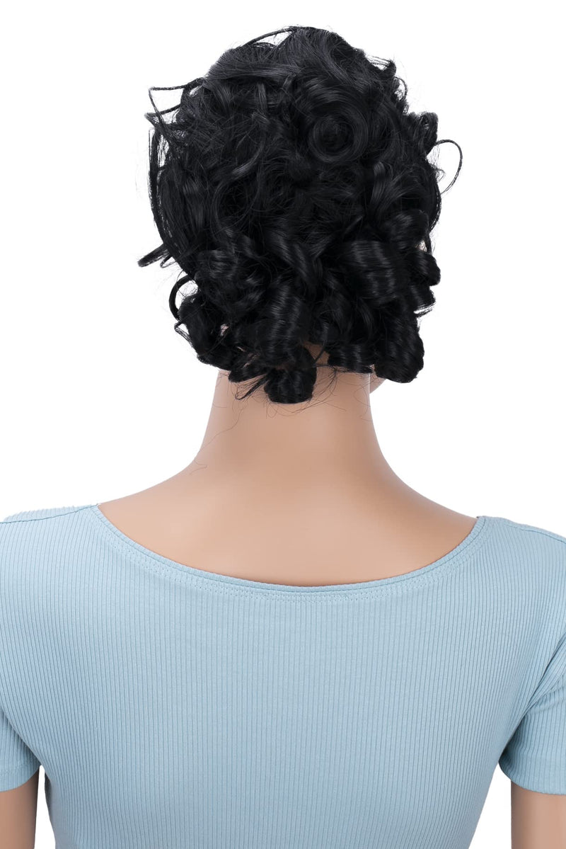 PRETTYSHOP Hairpiece Scrunchy Updo Bridal Hairstyles Voluminous Curly Messy Bun Black G1L black #1 G1L - BeesActive Australia