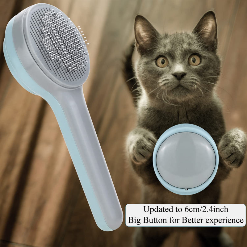 Cat Grooming Brush, Self Cleaning Dog Brushes Pets Comb Brush Tool for Shedding Cat Slicker Brush Gently Removes Loose Undercoat, Tangled Mats Hair Pet Brush for Long and Short haired Dogs Cats - BeesActive Australia