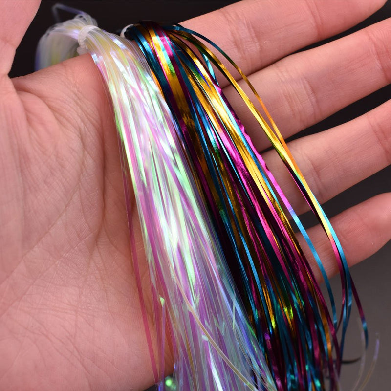 Phecda Sport 10 Packs 1MM Width Crystal Flash Tinsel Flashabou Tinsel Fly Tying Material 10 Packs-10 Colors - BeesActive Australia