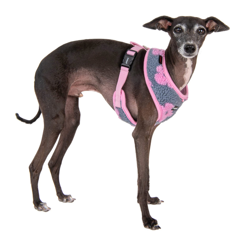 Puppia Winter Dog Harness Over-The-Head No Pull Cold Weather No Choke Warm Fleece Walking Training Adjustable for Small & Medium Dog PINK _REN - BeesActive Australia