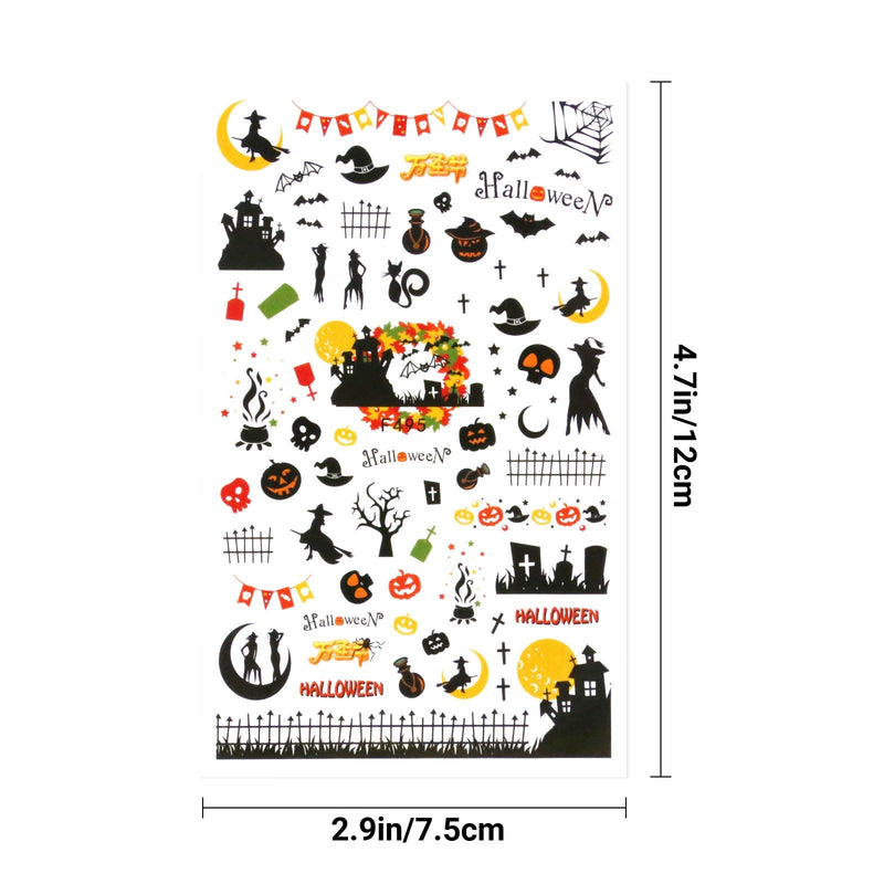 Halloween Nail Art Decals Self-Adhesive Fingernails Toenails Stickers Decorations DIY Nail Art Tips Accessories Stencil for Halloween Party Supply (Halloween new) Halloween new - BeesActive Australia