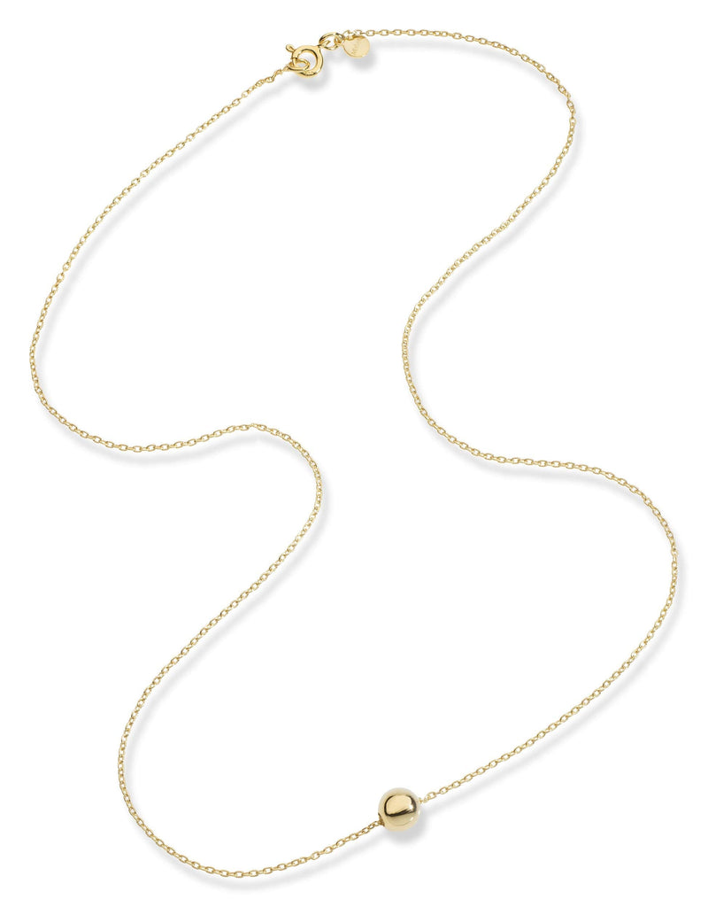 Miabella 925 Sterling Silver or 18Kt Yellow Gold Over Silver Italian 5mm Slide Bead Ball Pendant Necklace for Women Teens Chain Made in Italy Length 18 Inches yellow-gold-plated-silver - BeesActive Australia