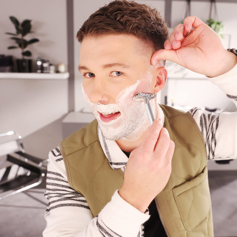 WILKINSON SWORD - Double Edge For Men | Premium Stainless Steel Safety Razor | Razor Handle + 5 Blade Refills - BeesActive Australia