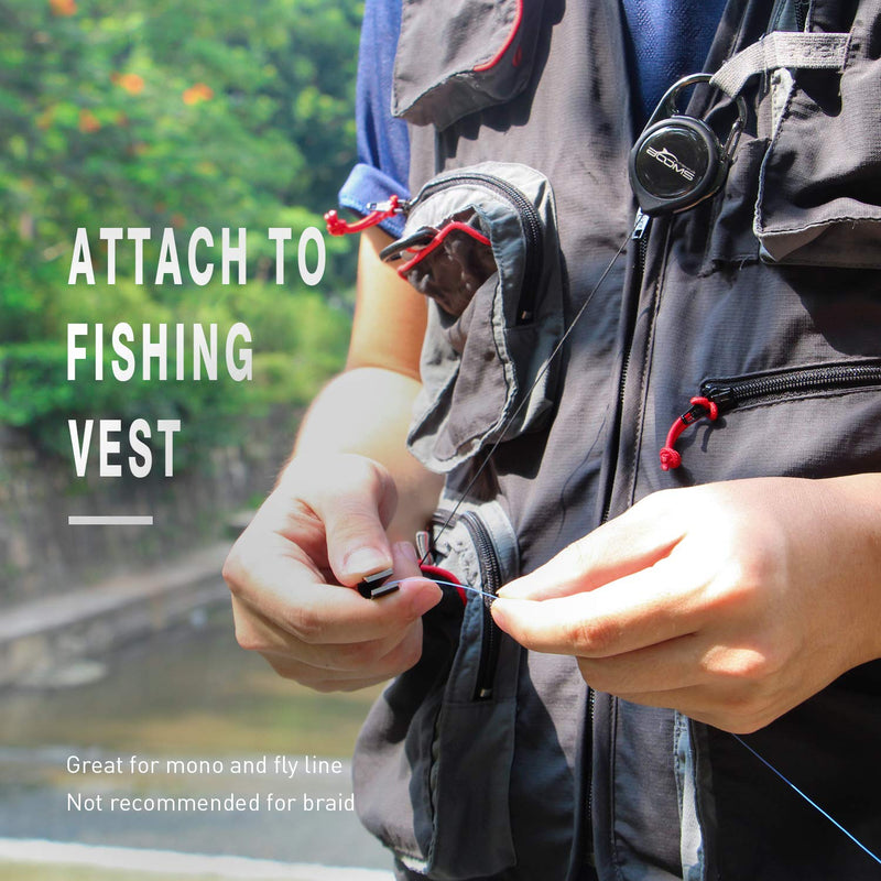 Booms Fishing FC2 Fishing Knot Tying Tool, Fly Fshing Line Cutter, Fishing Clippers with Retractor Black - BeesActive Australia