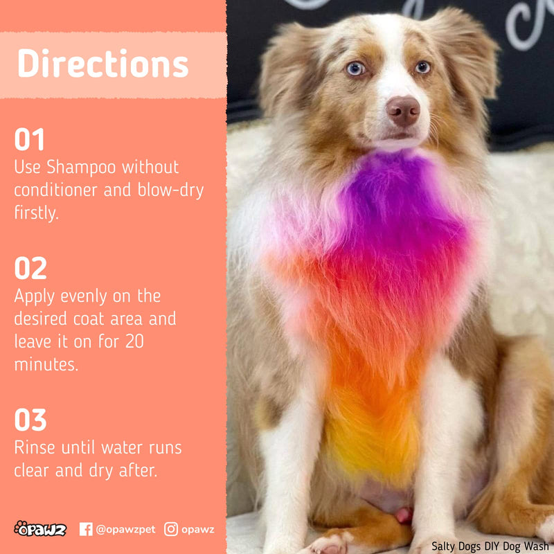 OPAWZ Semi-Permanent Dog Hair Dye, Food-Grade Pigment Dog Dye, Non-Toxic Pet Hair Dye for Dogs, Cats and All Pets Can be Bathed Strawberry Red - BeesActive Australia