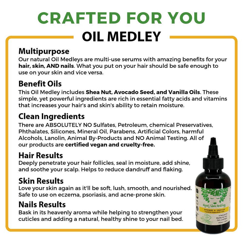 Multiuse Oil Medley for Hair, Skin, and Nails, Avocado + Vanilla, 4 oz 4 Ounce - BeesActive Australia
