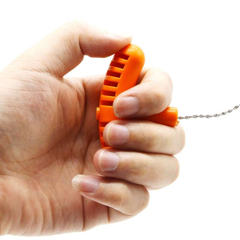 PiscatorZone 2PCS Rescue Cable Wire Hunting Fishing Hiking Camping Saw Wire Survival Chain Saw with Orange Handles Piscator Zone Outdoor Equipments - BeesActive Australia