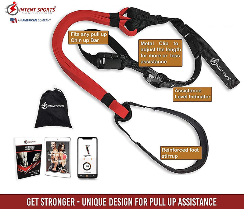 INTENT SPORTS Pull Up Assist Bands - Assistance and Resistance Bands for Pull-Up, Fitness, Body Stretching, Mobility Work, Weightlifting, Powerlifting, Heavy Duty, Exercise Videos, eBook (Patented) #1 Band - BeesActive Australia