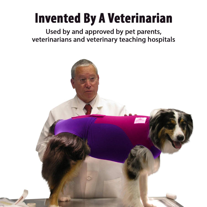 SurgiSnuggly Washable Disposable Dog Diapers Keeper is Made with American Textile - for Male and Female Dogs - Fits Puppies to Adult Dogs - A Simple Solution to an Everyday Problem Xtra Large Long (Pack of 1) Plum/Swirl - BeesActive Australia