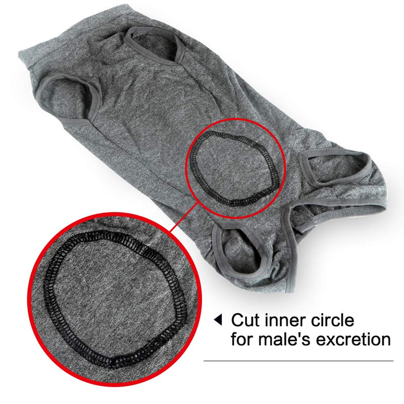 HEYWEAN Dog Surgical Recovery Suit for Dogs Keep Dog from Licking Abdominal Wound Protector E-Collar Alternative After Surgery Wear Pet Supplier Medium Grey - BeesActive Australia